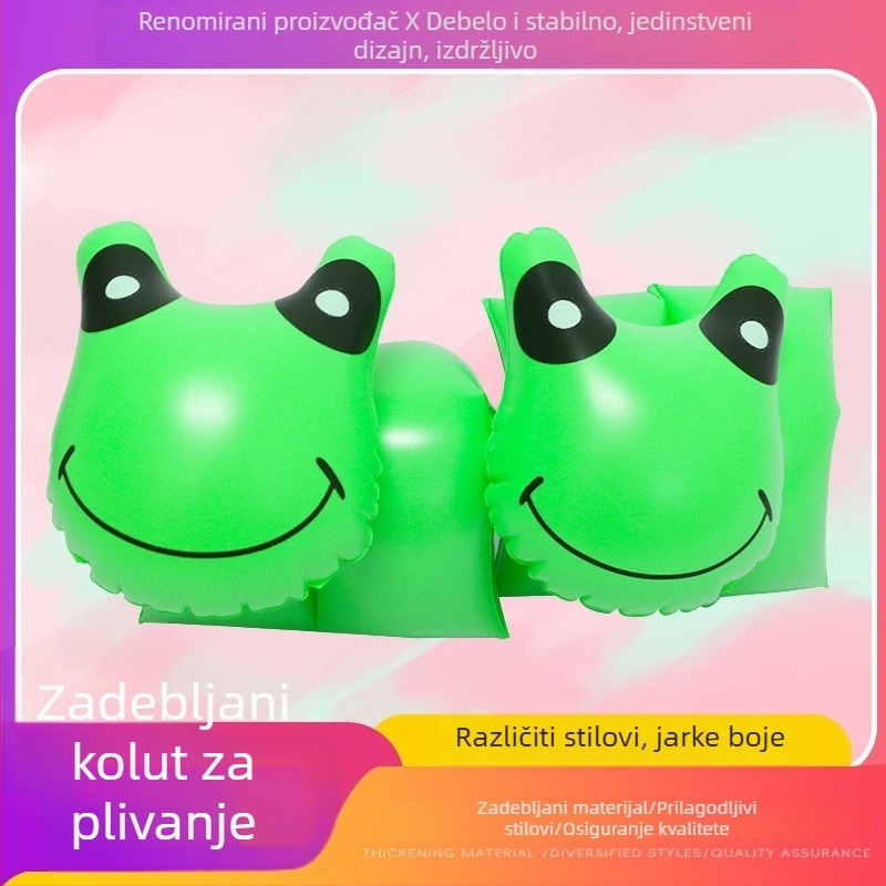 Dječji napuhani prsten za ruku sa zelenom žabom, PVC