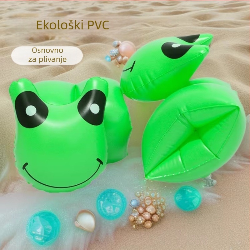 Dječji napuhani prsten za ruku sa zelenom žabom, PVC