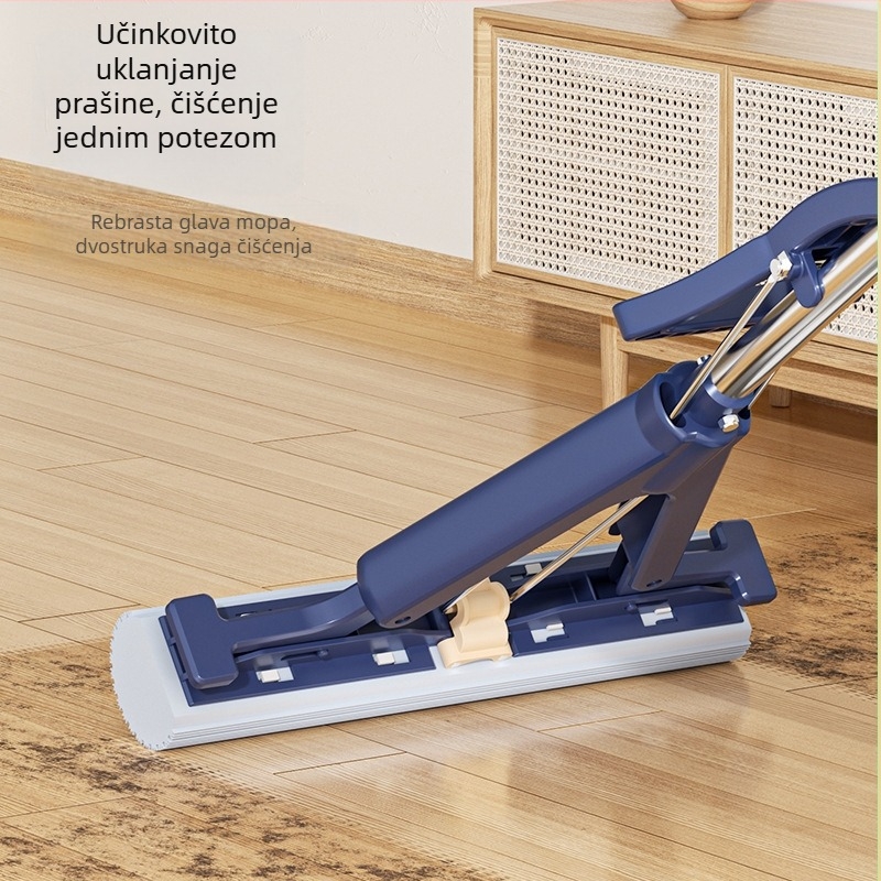 Meitianle apsorpcijski sklopivi spužvasti mop s glavom od ljepila pamuka, istisne vodu i očisti pod u jednom prolazu, mop visoke elastičnosti, bez ručnog ispiranja