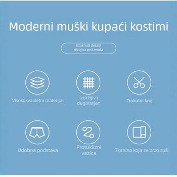 Muške kupaće gaće s otiskom, brzo se suše, plus veličina
