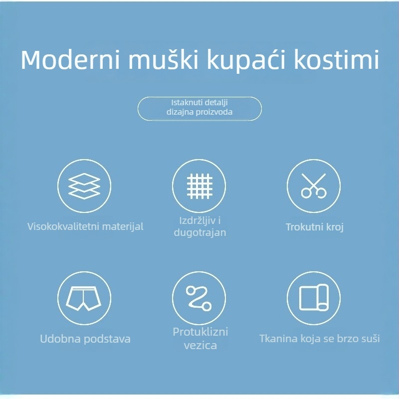 Muške kupaće gaće s otiskom, brzo se suše, plus veličina