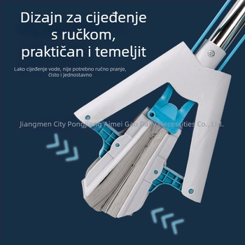 Mop sa spužvom i gumom-pamukom glavom, teleskopska duljina 130 cm, za velike površine, model 2024