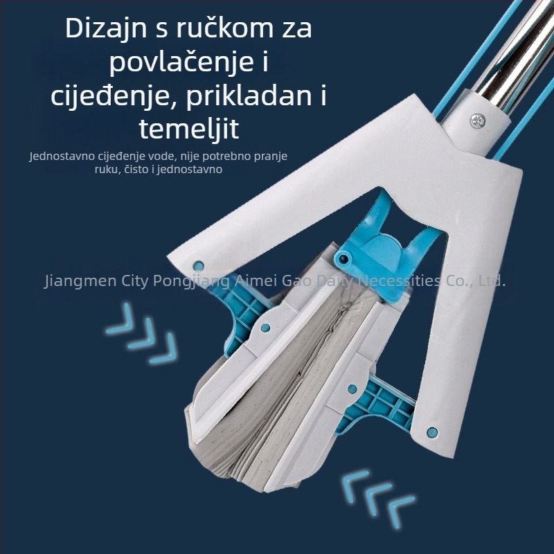 Mop sa spužvom i gumom-pamukom glavom, teleskopska duljina 130 cm, za velike površine, model 2024