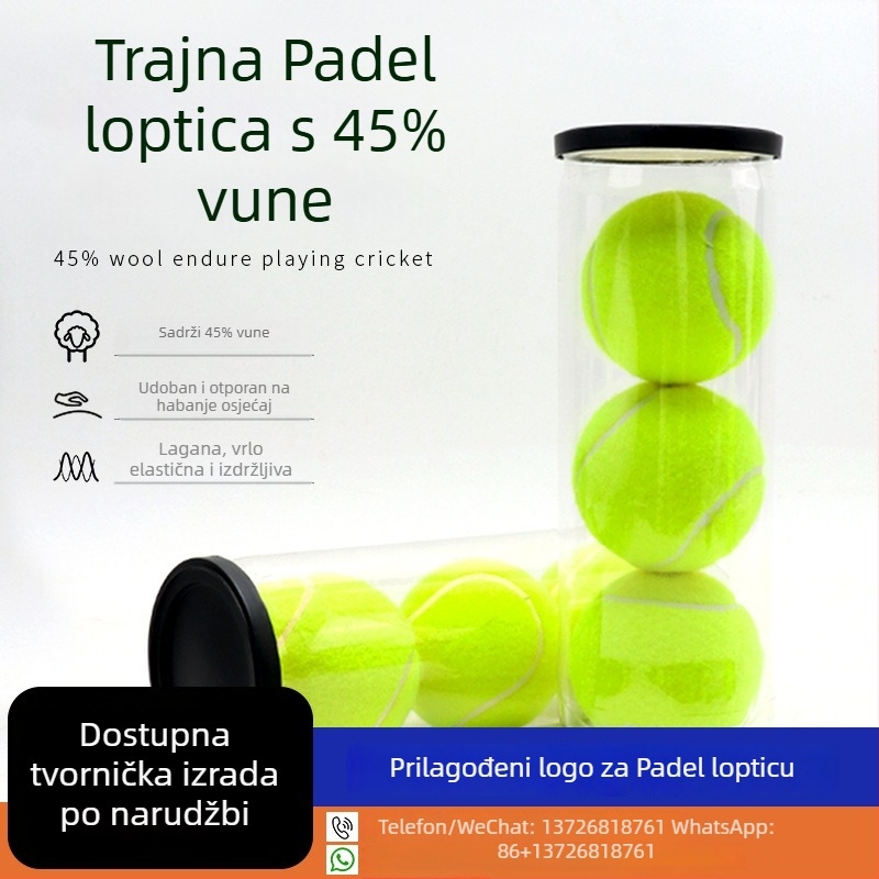 PADEL teniske lopte, paket od 3, visoka elastičnost, izdržljiva guma