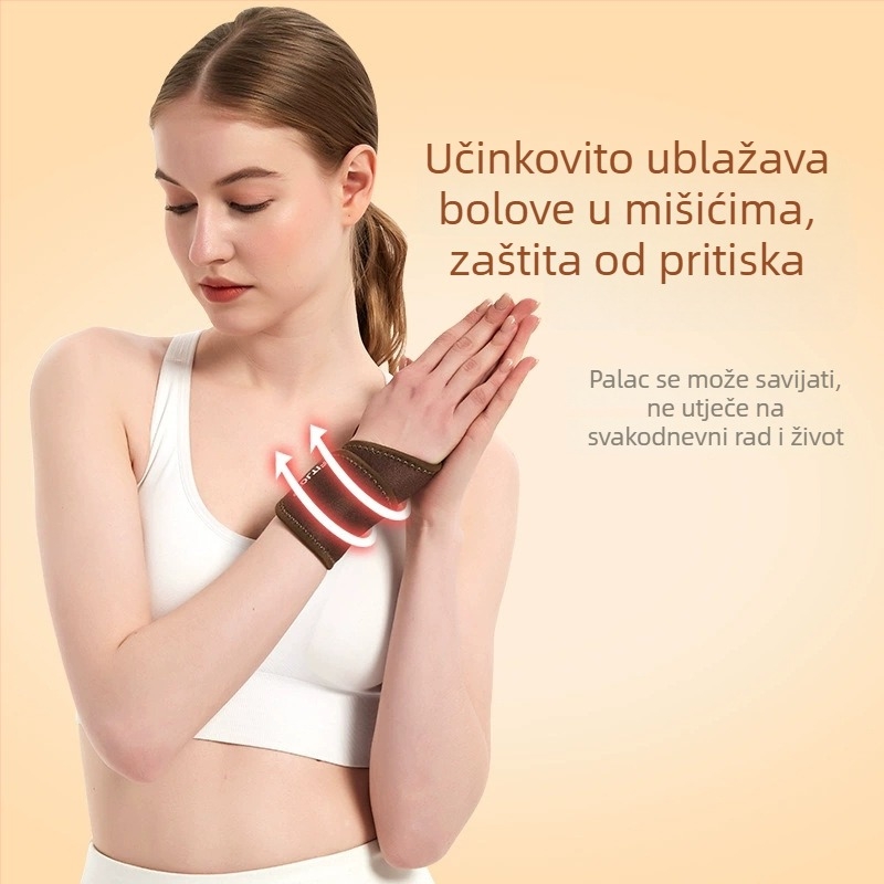 Zglobni štitnik s zaštitom tetivnog omotača – za košarku, badminton i tenis; narukvica s turmalinom, neoprenski materijal, zaštita od hladnoće
