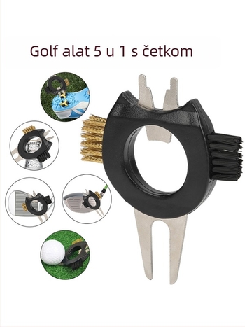 Golf pet-in-one višenamjenski alat: vilica za greens, otvarač boca, uklanjivač klinova na cipelama, četka za čišćenje