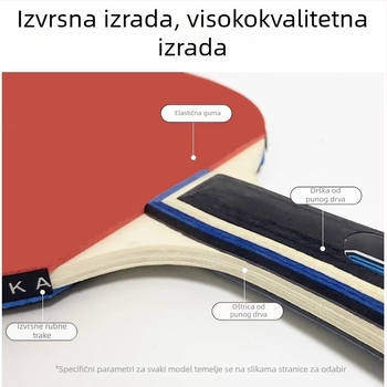 Boca komplet od dva reketa za stolni tenis – originalan, visoke elastičnosti, izdržljiv, pogodan za početnike i djecu