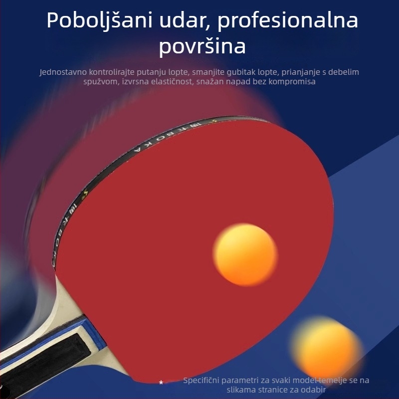 Boca komplet od dva reketa za stolni tenis – originalan, visoke elastičnosti, izdržljiv, pogodan za početnike i djecu