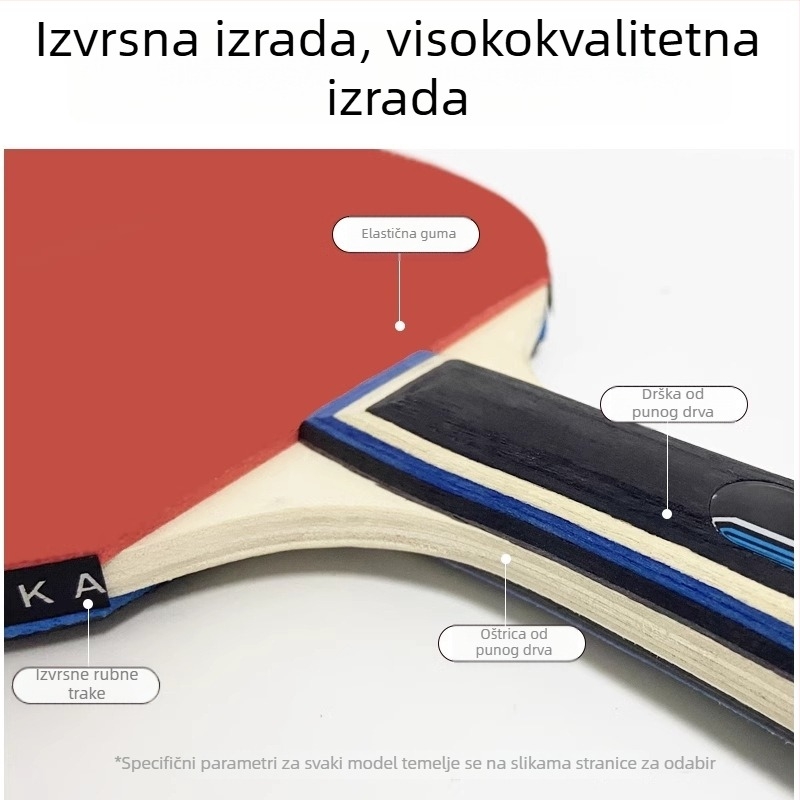 Boca komplet od dva reketa za stolni tenis – originalan, visoke elastičnosti, izdržljiv, pogodan za početnike i djecu