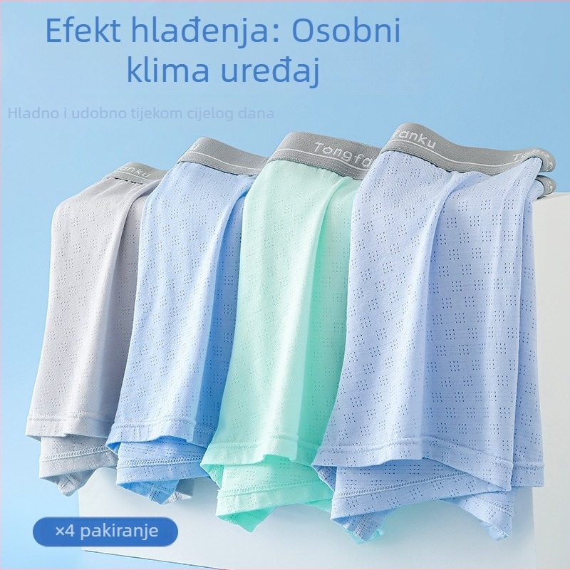 Tong Fanku boxerice za dječake od Ice Silk – prozračne, antibakterijske, bezšivne, srednji pojas, jednobojne