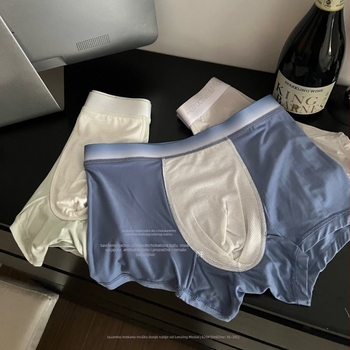 829 Ljetne muške boxerice od ice silk, tanke, bezšivne, ugodne koži, s elastičnim pojaseom