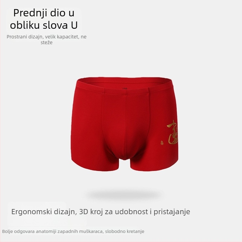 Yuyue muške gaćice u dvodijelnom pakiranju, jesen-zimski novi stil, boxer briefs s motivom jelena, modal 120S