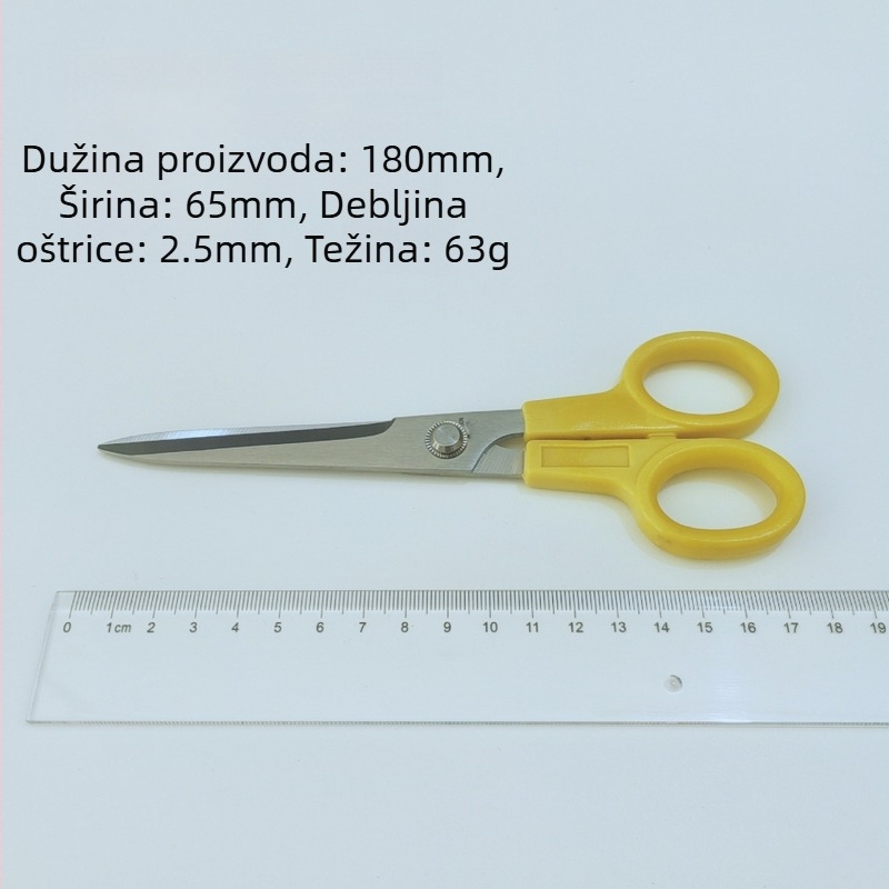 Višenamjenske škare od nehrđajućeg čelika – čvrste, precizne, s okruglim vrhom, za ured i dom