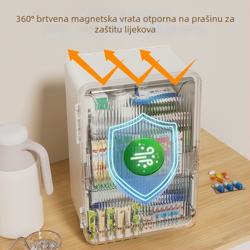 Sklopiva kutija za lijekove s više pretinaca, prozirna kutija za skladištenje velikog kapaciteta za kućnu upotrebu