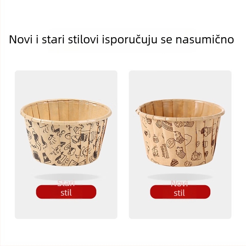 Set od 100 laminiranih papirnatih kalupa za kolače s rolanim rubom, otporne na masnoću, za kućnu pećnicu