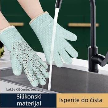 Silicone rukavice otporne na toplinu s izolacijom i debljinom, kuhinjska peć, protuklizne, otporne na visoke temperature, za mikrovalnu