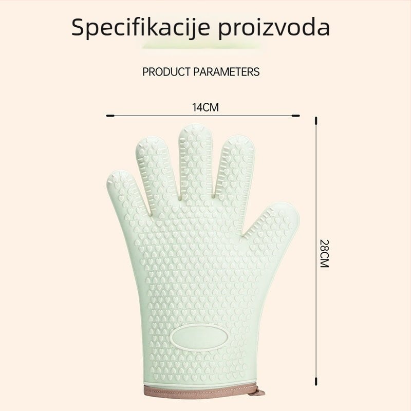 Silicone rukavice otporne na toplinu s izolacijom i debljinom, kuhinjska peć, protuklizne, otporne na visoke temperature, za mikrovalnu