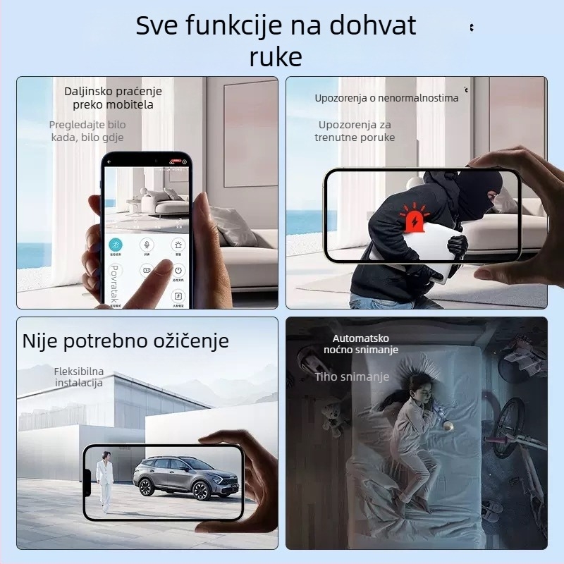A9 Bežična HD pametna kamera za nadzor, kućna upotreba, daljinsko snimanje preko mobitela
