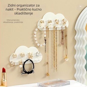 Zidni dvostruki kuka u obliku oblaka – bez bušenja, samoljepljiva za kupaonicu, za vrata i ključeve (nosivost do 3 kg)