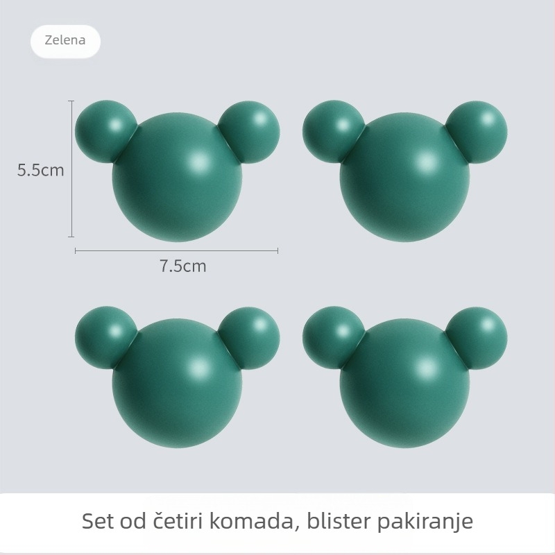 Neovisni dizajn, kreativni kuka u obliku medvjedića, bez bušenja, samoljepljiva kuka za zid, za kupaonicu i ključeve