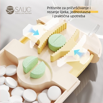 SP SAUCE magnetski rezač i podijelitelj tableta, prijenosna kutija za lijekove s dva pretinca