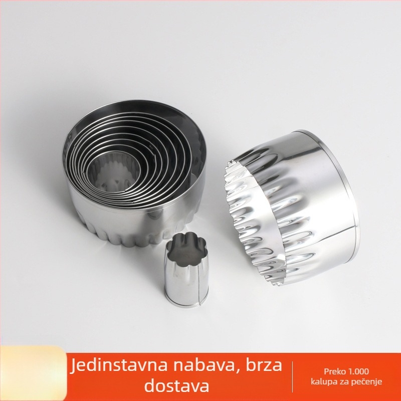 Krušni kalup od nehrđajućeg čelika za kekse s valovitim prstenom, za oblikovanje, fondant, tijesto za knedle i tart