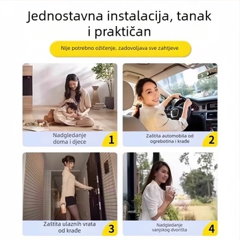 Kompaktna kvadratna unutarnja kamera za nadzor kod kuće, 1080p infracrveno noćno vid, 4 mm objektiv, daljinsko praćenje putem pametnog telefona