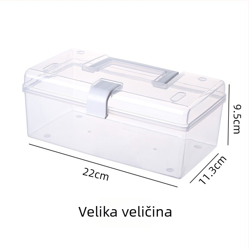 Prozirna kućna kutija za pohranu za stolni rad, plastični organizator, prijenosna kutija za pohranu i kutija za lijekove