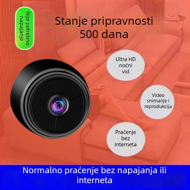 24-satna HD bežična kamera s ugrađenom baterijom za unutarnje i vanjske nadzore, rad na bateriju bez potrebe za priključkom