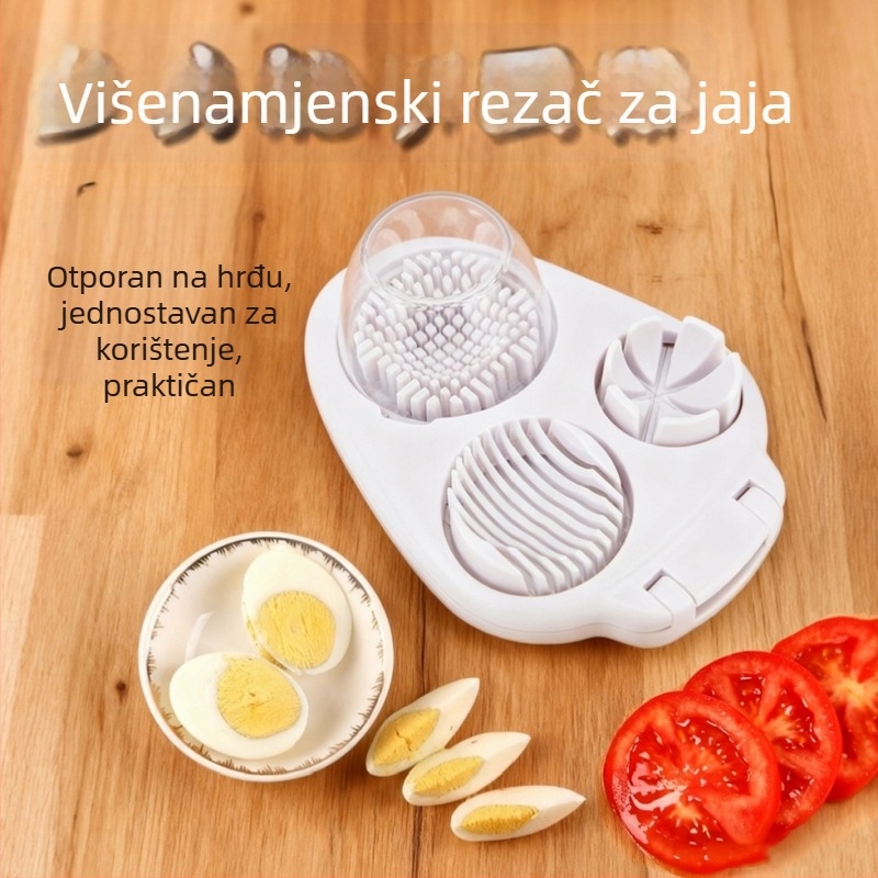Kuhinjski 3-u-1 višestruki rezač za jaja i voće s nehrđajućim oštricama