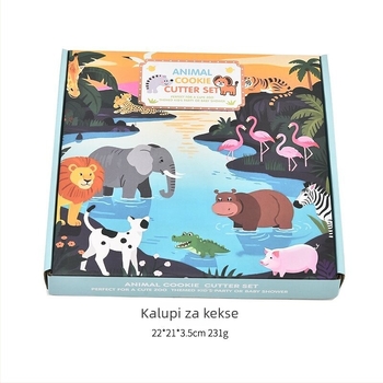 12-dijelni set od nehrđajućeg čelika za izradu keksa s karikaturama životinja i oblicima voća, za kekse, sendviče i torte