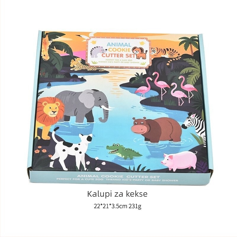 12-dijelni set od nehrđajućeg čelika za izradu keksa s karikaturama životinja i oblicima voća, za kekse, sendviče i torte