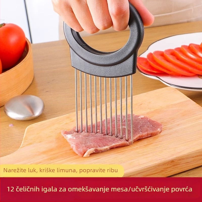 304 nehrđajući čelik, omekšivač za meso, višenamjenski rezač za luk i limun, držač za rezanje povrća