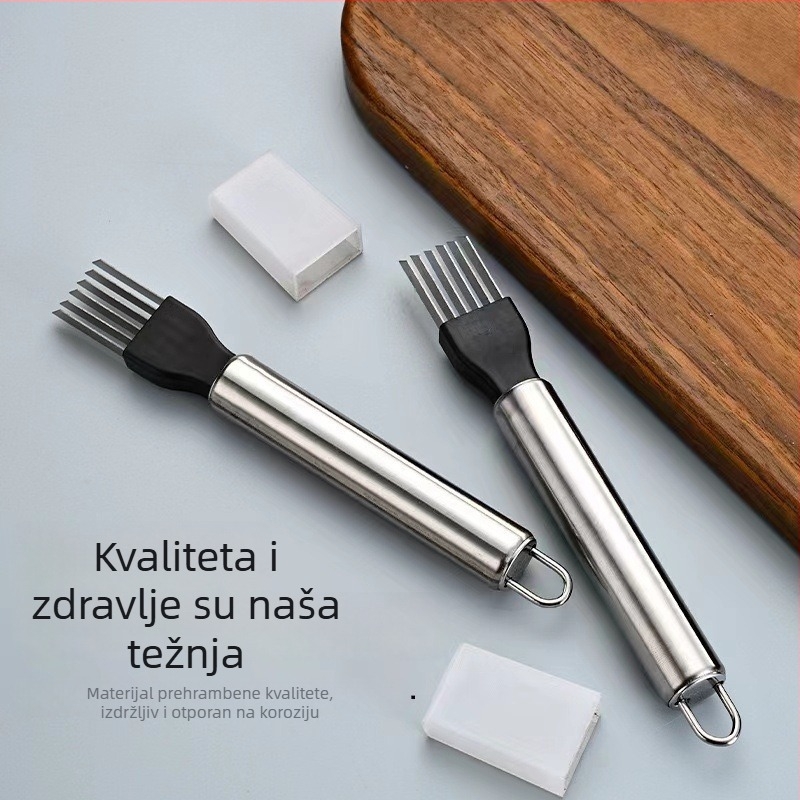Nerđajući čelični nož za luk i mladi luk te rezač – višenamjenski kuhinjski alat