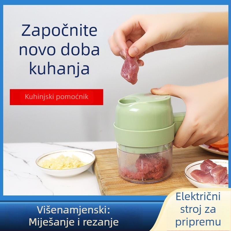 Gatling višenamjenski kuhinjski rezač povrća, električni kuhinjski alat, preša za češnjak, rezač češnjaka i luka, automatski mljinac češnjaka