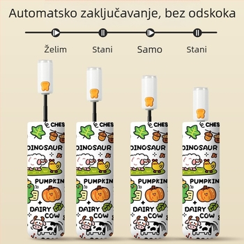 Dječji kišobran za dječake i djevojčice, idealan za školu, potpuno automatsko otvaranje i zatvaranje jednim dodirom, reflektirajuća traka, sklopivi kišobran