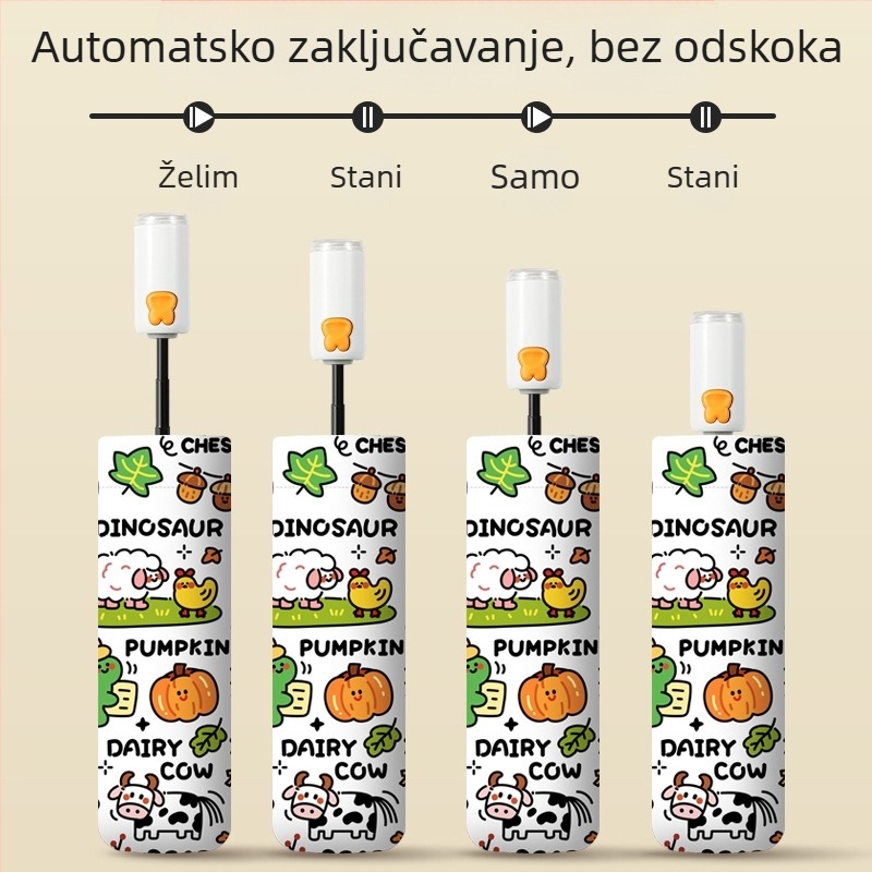 Dječji kišobran za dječake i djevojčice, idealan za školu, potpuno automatsko otvaranje i zatvaranje jednim dodirom, reflektirajuća traka, sklopivi kišobran