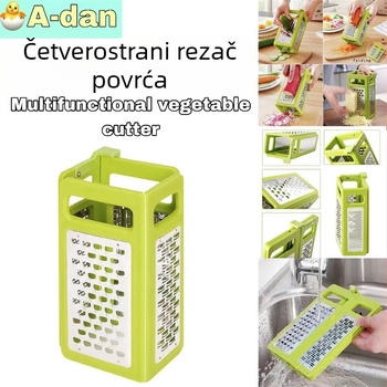 Sklopivi četvero-strani višefunkcionalni rezač za povrće sa nehrđajućim noževima