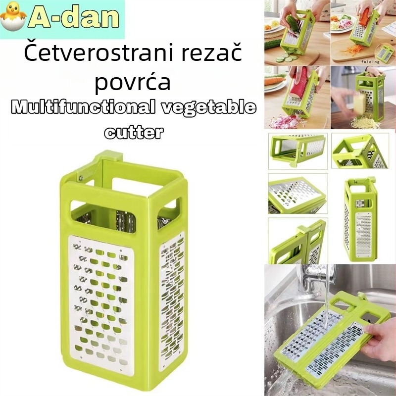 Sklopivi četvero-strani višefunkcionalni rezač za povrće sa nehrđajućim noževima