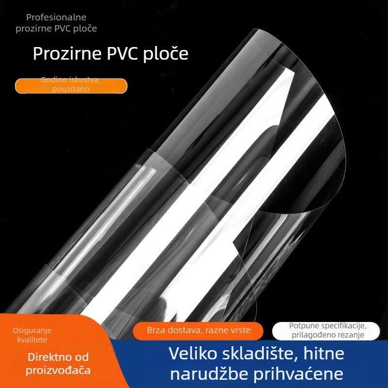 Prozirna PVC ploča s PET laminom, visoka prozirnost, otporna na habanje i ogrebotine, prilagodljiva