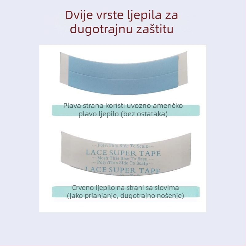 Biokompatibilni dvostrani ljepilni film za peruke – vodootporan, otporan na znoj, visoka adhezija, nevidljiva pločica za upletanje kose