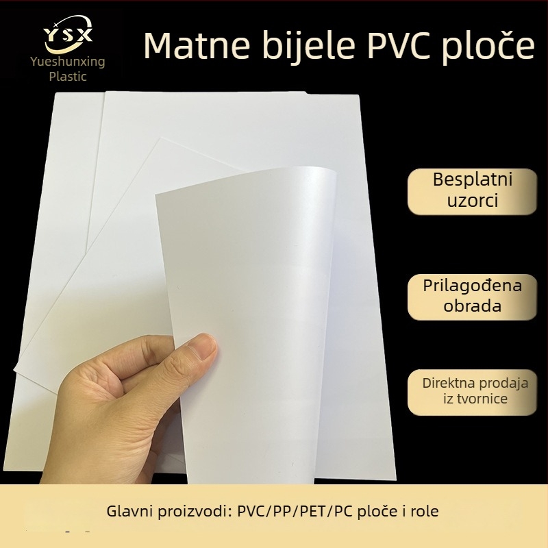PVC list mat bijela i mat crna, vatrootporan izolacijski plastični film, čvrsta ploča za tisak i izrezivanje
