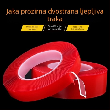 Dvostruka ljepjiva traka od akrila s crvenim filmom, prozirna nano traka, jaka prionjivost, bez tragova, za ukrase automobila i okvire za fotografije