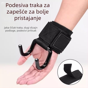 Najlon rukavica za zglob s pomoćnim kukom za vježbanje na šipki, protuklizna