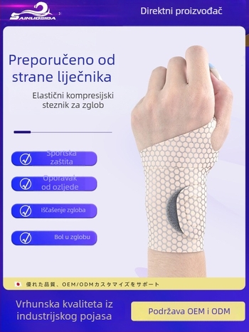 SANOSTA Kompresijski zapešćni ortoza za ozljede tetivnih ovojnica, elastičan i udoban za badminton, unisex