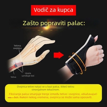 Zaštitnik zapešća s stabilizatorom prsta i palca, podrška tetive, zaštitna rukavica za korištenje miša
