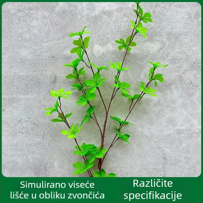 Nordskog stila viseći ukras s lišćem, višepetalno lišće i plastični cvijet