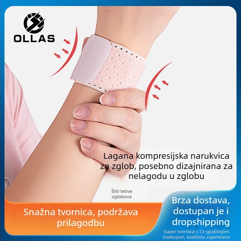 Unisex dišući lagani kompresijski podržavač zapešća, protiv uganuća, za fitness