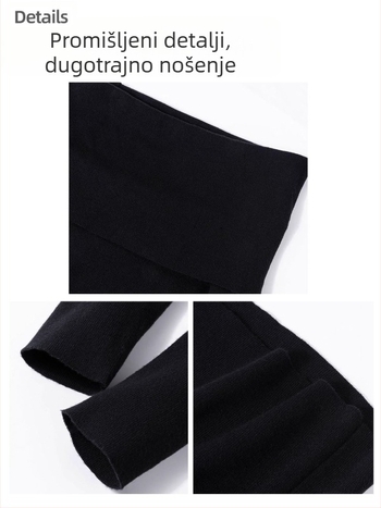 Ženski zimski dvodijelni kostim u korejskom stilu sa kaputom, elegantan izgled