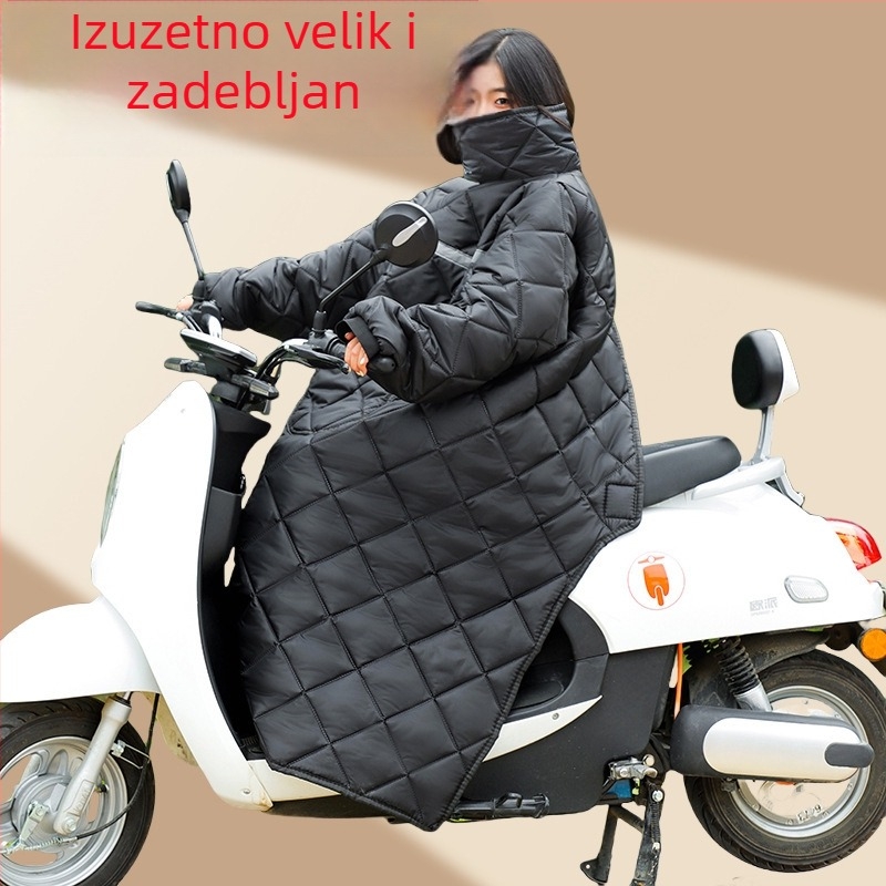 Vetrovita deka za starije osobe na invalidskom kolu, topli jastučići za koljena i listove, flis podstava, vanjska jakna za jesen-zimu